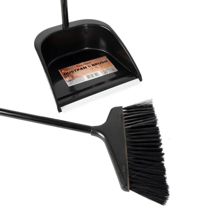 Long Handle Dustpan & Brush Set 2pc Monochrome