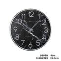 30cm Wall Clock Black Marbled- Home Accessories