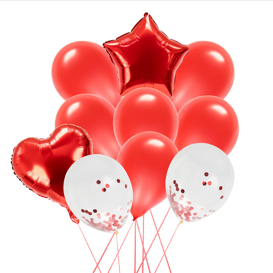 Metallic Party Balloons 10pc Red