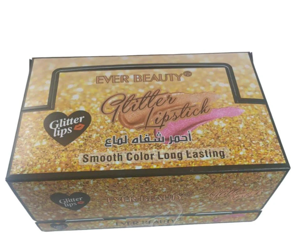 Ever Beauty Glitter Lipstick Smooth Color Long Lasting (Pack of 3)