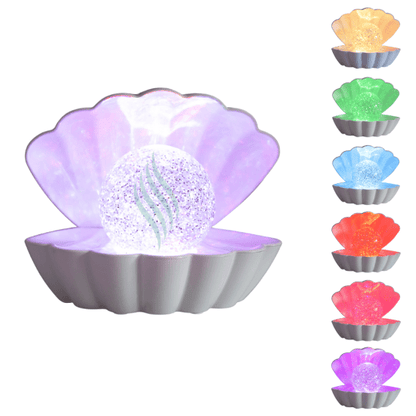 Black Pearl - Colour LED Clam wt Glitter Pearl