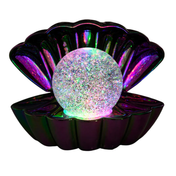 Black Pearl - Colour LED Clam wt Glitter Pearl