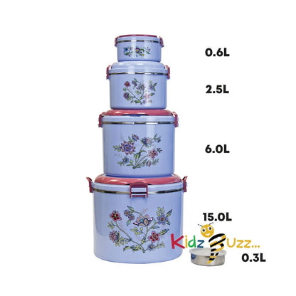 Elite Elegance Insulated Hot Pot Set 5pc Blue/White
