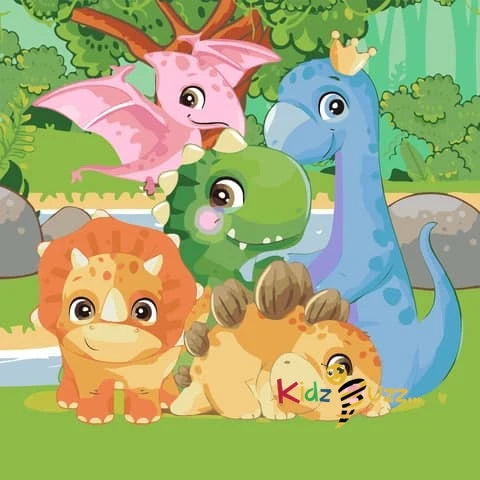 Dinosaur Family Crystal Art