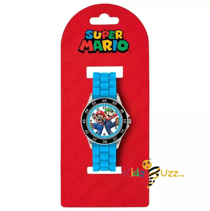 Mario Blue Time Teacher Silicone Strap Watch