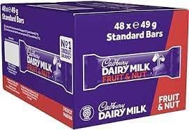 Dairy Milk Chocolate Fruit & Nut Bar 48 x 49g
