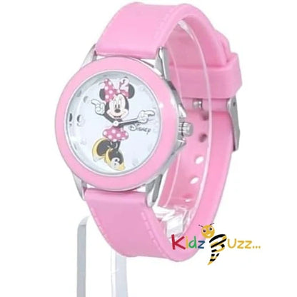 Minnie Mouse Pink Rubber Strap Watch For Kids