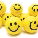 Smiley Face Foam Ball Yellow IND (Pack of 5)