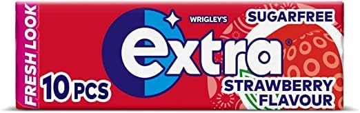 Extra Chewing Gum, Sugar Free Strawberry Flavour, 30 Packs of 10 Pieces