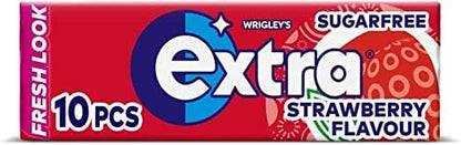 Extra Chewing Gum, Sugar Free Strawberry Flavour, 30 Packs of 10 Pieces