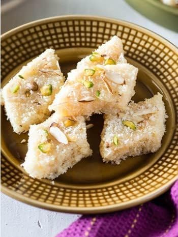 Festival Special Premium (Coconut Barfi) Delicious Indian Traditional Sweets To Sweeten Up Your Celebration Best Gift For All Occasions Rakhi,Marriage,Diwali,Holi