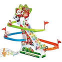 Christmas Santa Race Track Play Game Toy Set, LED Light Music Sound Snow