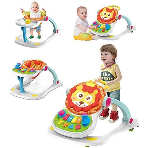 Multifunctional Baby Walker With Toy Tray 4 In 1-Learning Walker For Toddlers And Infants