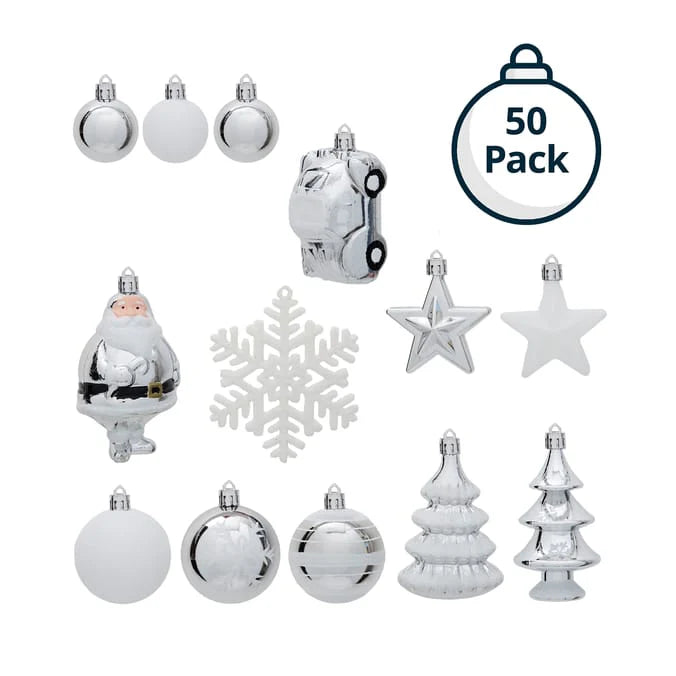 Festive Feeling 50 Baubles Silver