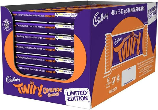Cadbury Twirl Orange Chocolate Bar Pack of 48, 43g