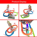 Christmas Santa Race Track Play Game Toy Set, LED Light Music Sound Snow