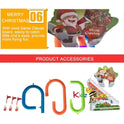 Christmas Santa Race Track Play Game Toy Set, LED Light Music Sound Snow