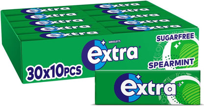 Wrigley's Extra Sugarfree Chewing Gum, Refreshing Spearmint Flavour 30 x 10 Packs