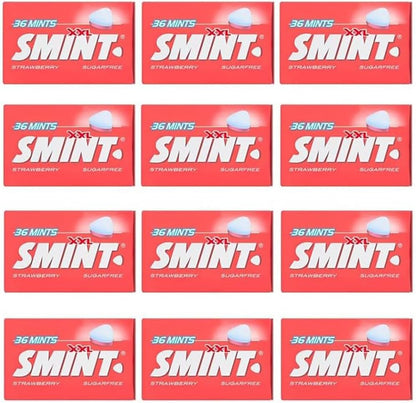 SMINT XXL Strawberry Sugar-Free Mints - 12 Packs (36 Pieces Each)