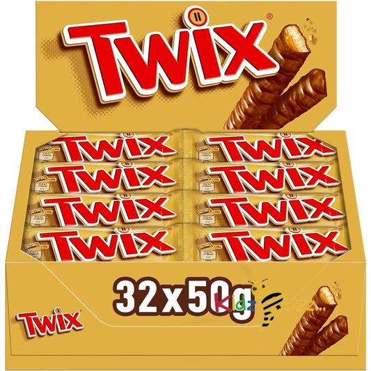 Twix Milk Chocolate Bars with Biscuit & Caramel 32 X 50g