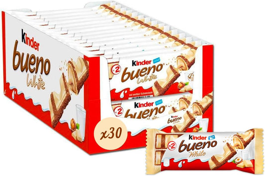 Kinder Bueno White Milk And Hazelnuts Twin Bars 30 X 39g