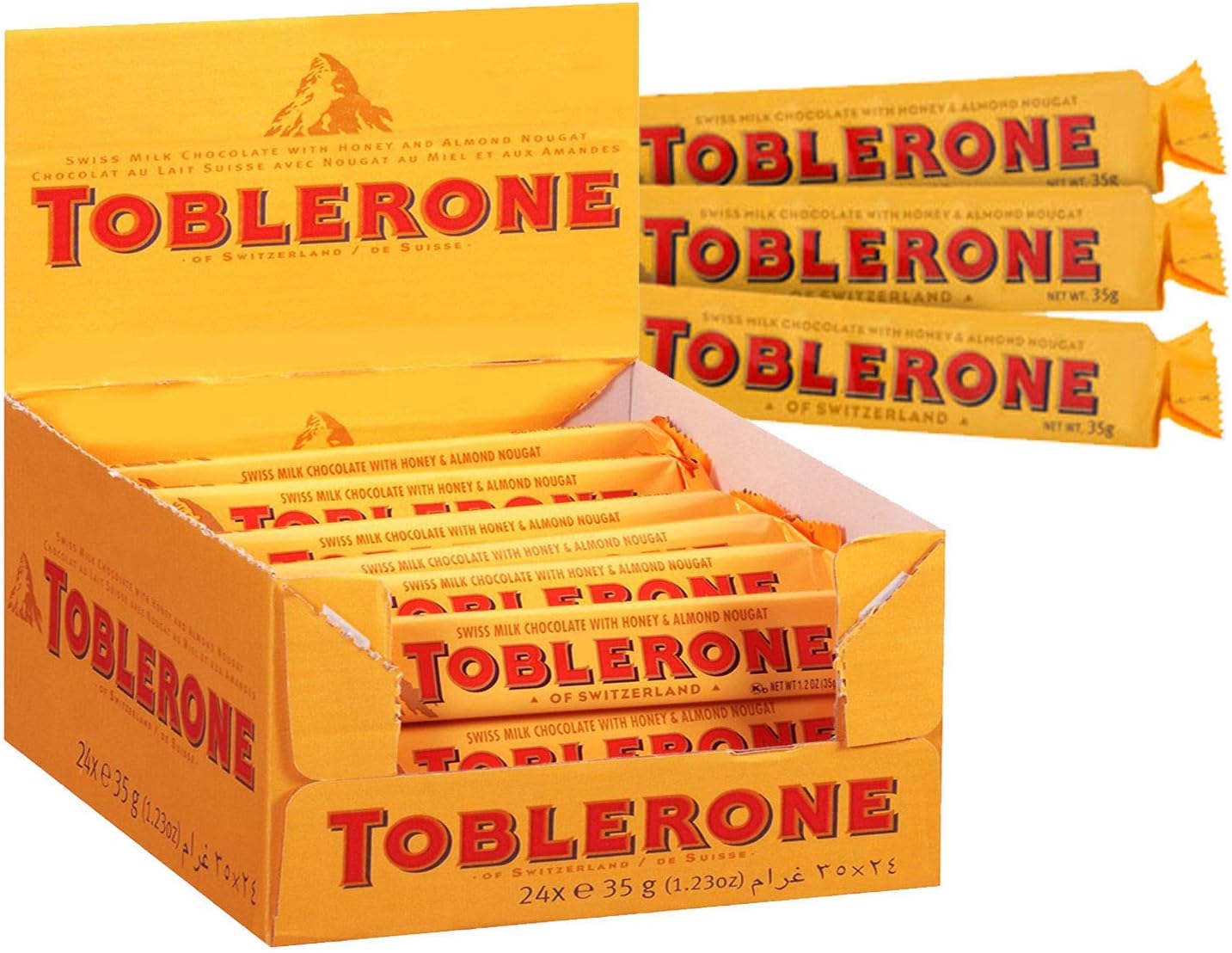 Toblerone Swiss Milk Chocolate Almond Bars 24 X 35g