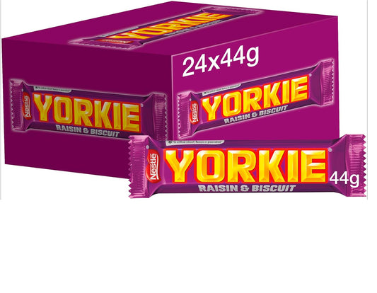 Yorkie Raisin and Biscuit Milk Chocolate Bars, 24 x 44 g