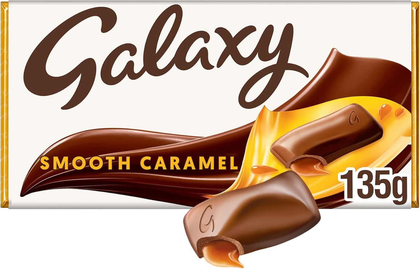 Galaxy Smooth Caramel Chocolate Bar, 135g X3