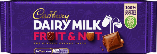 Cadbury Dairy Milk Fruit and Nut Chocolate Bar, 200g X 3
