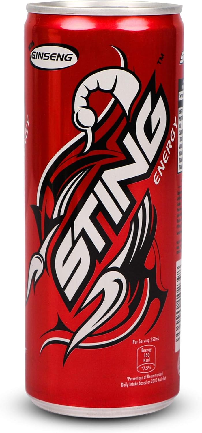 Sting Energy Drink, 250ml Can [Pack of 24 Cans]