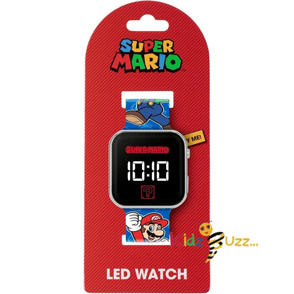 Mario Kids LED Quartz Silicone Blue Strap Watch