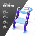 KEPLIN Potty Toilet Seat Adjustable Baby Toddler Kid Toilet Trainer with Step Stool Ladder (Purple)