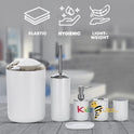 6Pcs Bath Series White - Elegance Bathroom Accessories