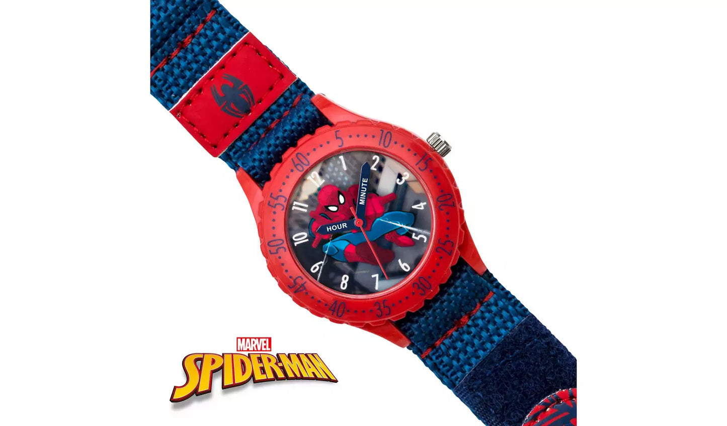 Kid's Spider-Man Blue Velcro Strap Watch