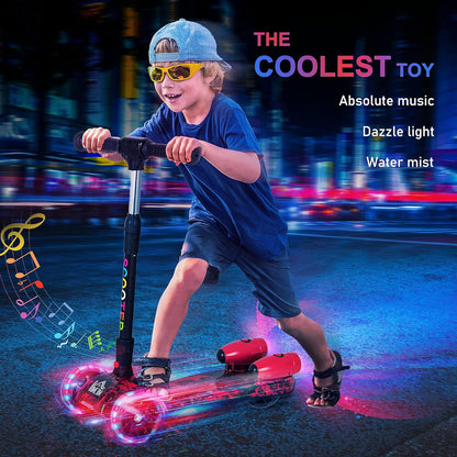 Spray Foldable Kick Scooter For Boys and Girls 3-6 Yrs
