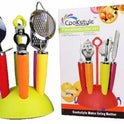 7-Piece Kitchen Tool Set with Revolving Stand - Multicolour