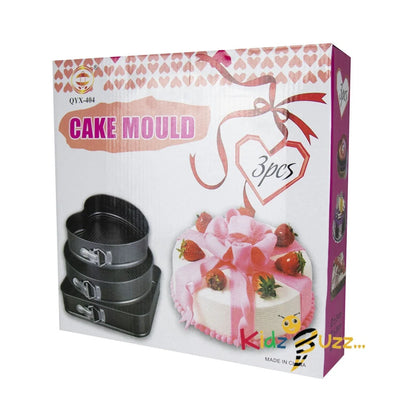 Cake Tin Set Heart-Round-Square 2.3L-3.4L-4.2L - 3pcs Assorted Shapes Set