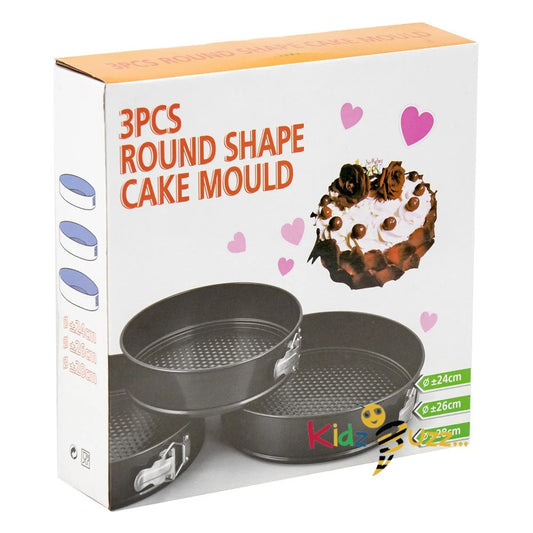 Cake Tin Set Round 2.9L-3.4L-3.9L - 3pcs Cake Tin Set
