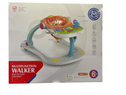 Multifunctional Baby Walker With Toy Tray 4 In 1-Learning Walker For Toddlers And Infants