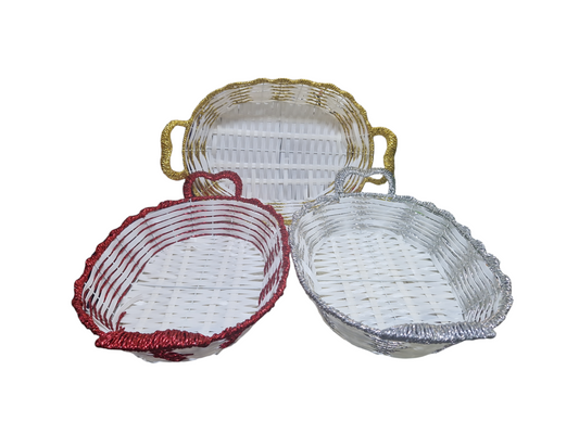 1 Pcs Plastic Rattan Storage Basket - Wedding Basket