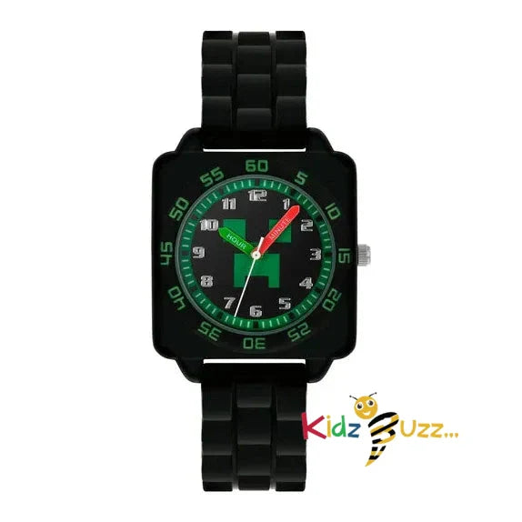 Minecraft Black & Green Analogue Watch For Kids