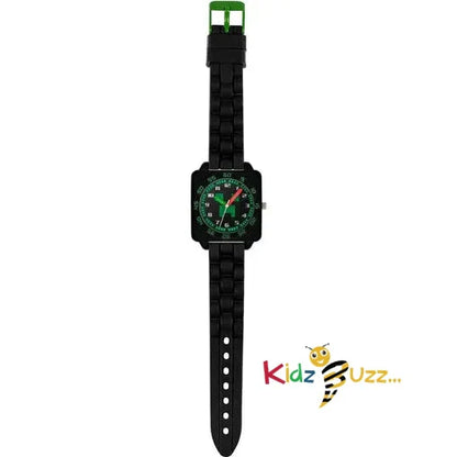 Minecraft Black & Green Analogue Watch For Kids