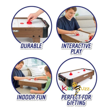 20' Air Hockey Table Game-Wooden Portable Table Game for Kids and Adults