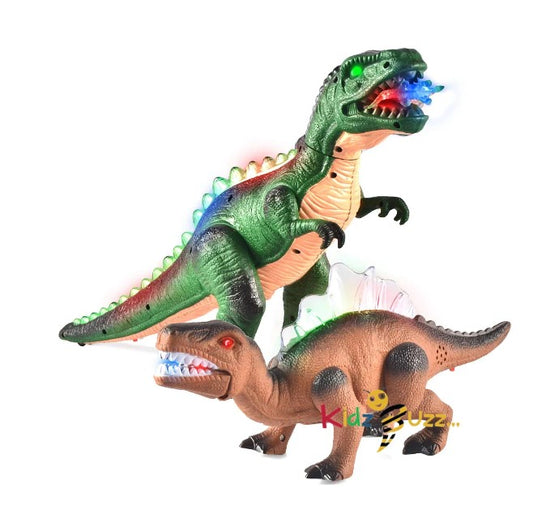Walking Realistic Dinosaur 2 Pcs Pack with LED Light Up