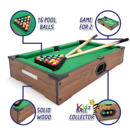 20' Table Pool Game-Wooden Classic Games Table, Indoor Outdoor Game for Kids
