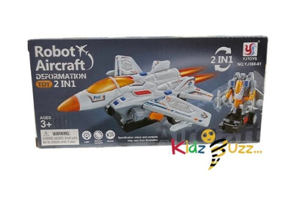 2 in1 Aircraft to Robot Toy with 3D Light & Sound (Colour May Vary)
