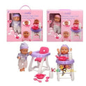 30cm Doll With High Chair and Accessories Toy For Kids