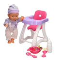 30cm Doll With High Chair and Accessories Toy For Kids