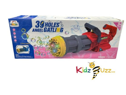 39 Holes Bubble Gatling Machine Gun Blower Rechargeable Garden Girls Boys Toy
