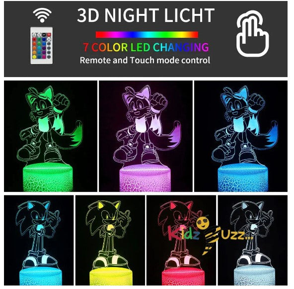 3D Night Light Toy 3 Patterns 16 Color Changes with Remote Control Touch